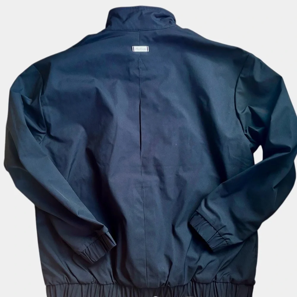 New Malbon Golf  Mens Quarter Zip NOAH Pullover Black size L Side Zip Pockets - Picture 2 of 3